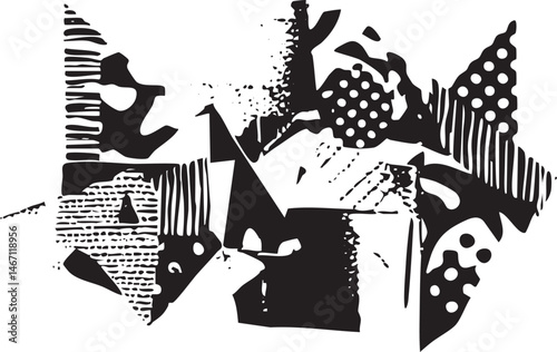Abstract geometric shapes overlap and intersect on a white background.