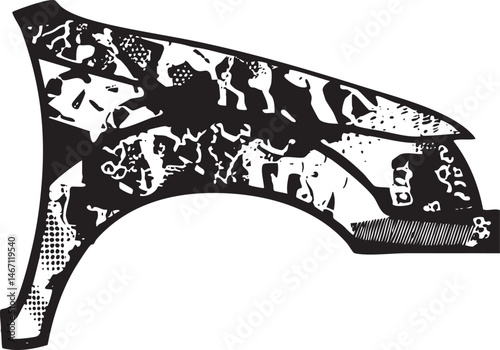 A detailed stylized of a car suspension component.