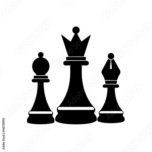 chess pieces  a few chess pieces  like a king  