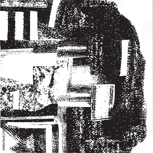 A solitary figure studies a complex geometric .
