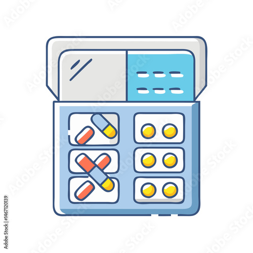 Daily pill organizer medication reminder box for vitamins supplements and prescription drugs