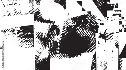 A grayscale abstract depicts a fragmented animal silhouette.