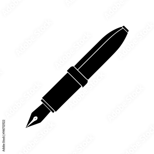 fountain pen  a sleek black or gold accented fount.svg