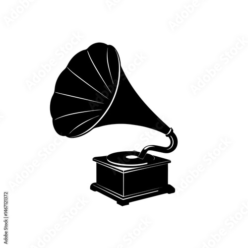 gramophone  a vintage gramophone with a large bras 