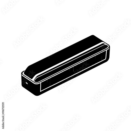harmonica  a silver or black harmonica  compact 
