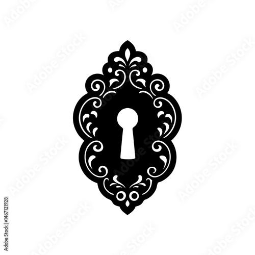 keyhole plate  an ornate metal keyhole escutcheon .svg