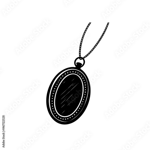 locket necklace  a gold or silver oval locket 