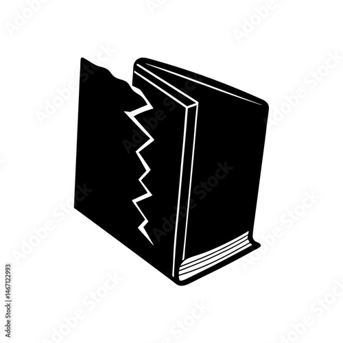 old book  a worn hardcover book with frayed edges .svg