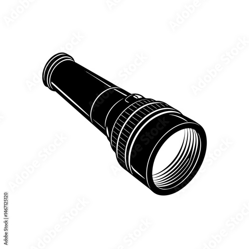 vintage flashlight  a cylindrical metal flashlight.svg