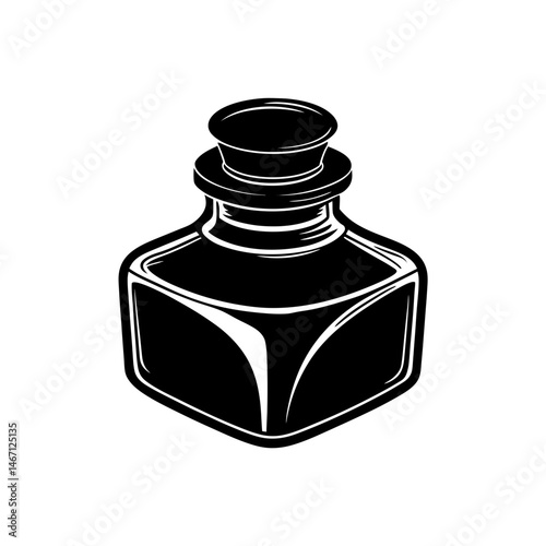 vintage inkwell  a small glass or ceramic inkwell .svg