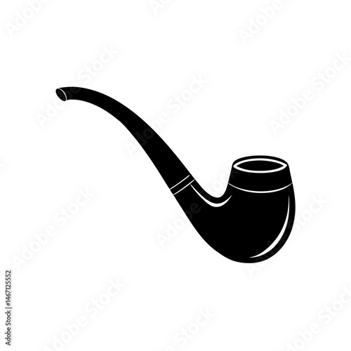 wooden pipe  a smooth  dark wood tobacco pipe 