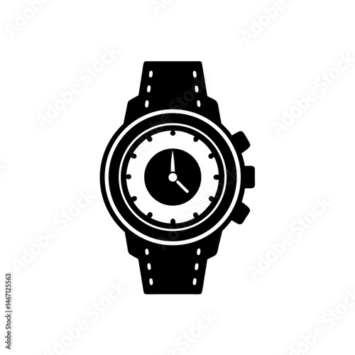 wristwatch  a mechanical wristwatch with leather 