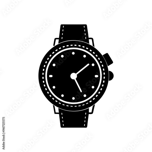 wristwatch  a mechanical wristwatch with leather