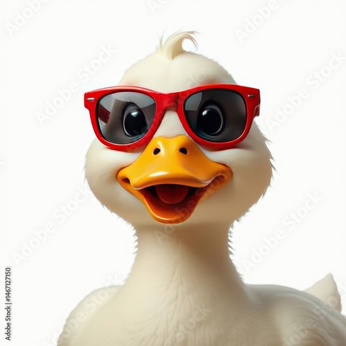 Cartoon Duck with Sunglasses