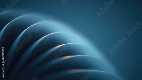 close-up of aviation engine intricate turbine blades against sky-blue backdrop