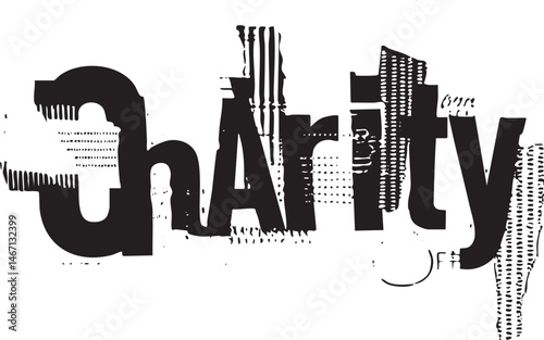 Bold black displays the word 'Charity' with a stylized .