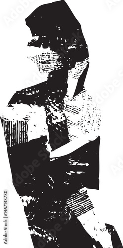 A solitary figure stands in a stark silhouette against a white background.