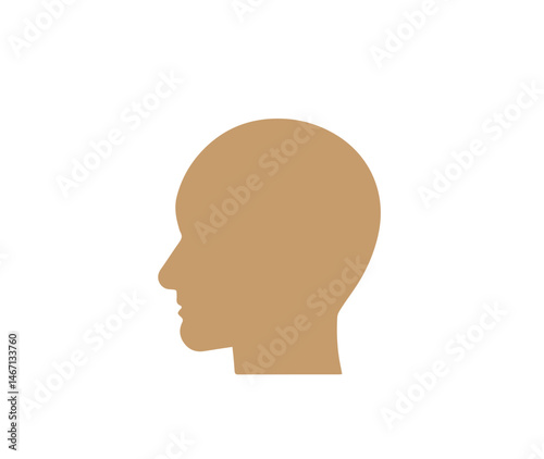 human head on a white background,