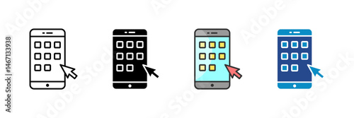 Mobile App Icon Set Multiple Style Collection