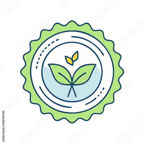 Organic product label design vector illustration for eco friendly products and agriculture