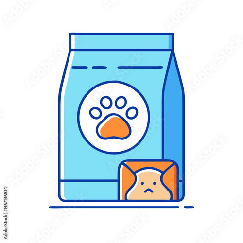 Premium pet food bag with paw print for dogs and cats complete nutrition balanced diet guide