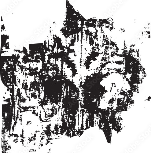 A fragmented distressed black and white map outline dominates the .