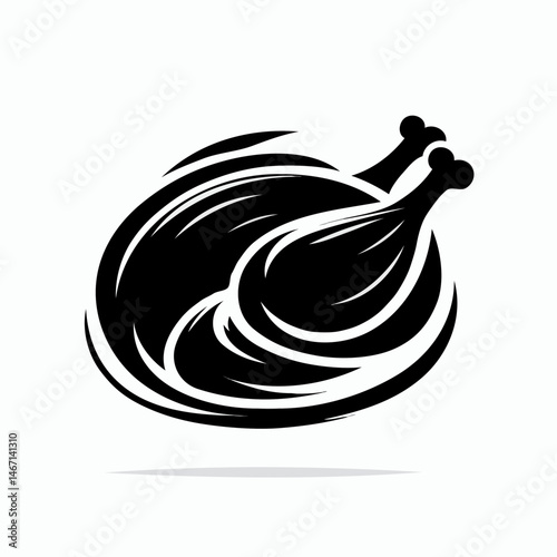Roasted turkey in black style