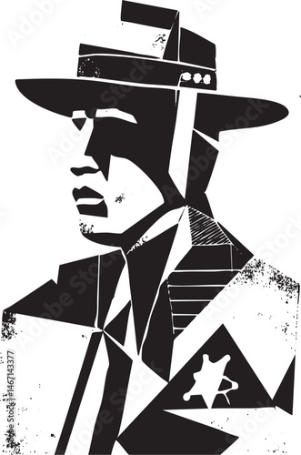 A silhouetted figure wearing a hat and star approaches the viewer.