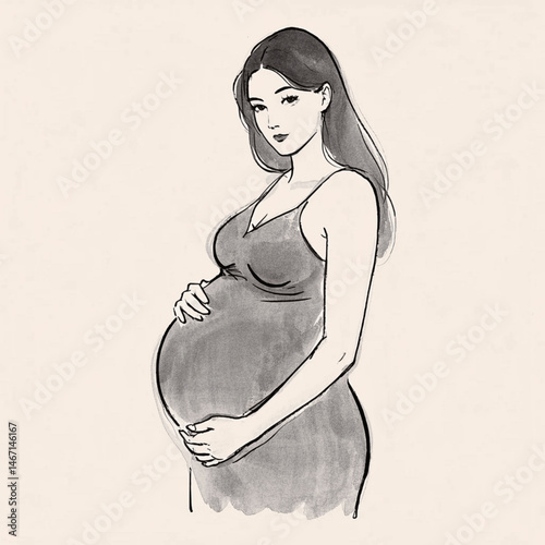Whispers of Flight: Watercolor Beginnings pregnant women isolated watercolor vector illustration svg