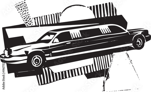 A black limousine gracefully slopes down a steep urban street.