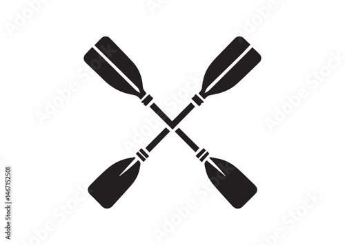 Crossed Rowing Oars Silhouette Vector