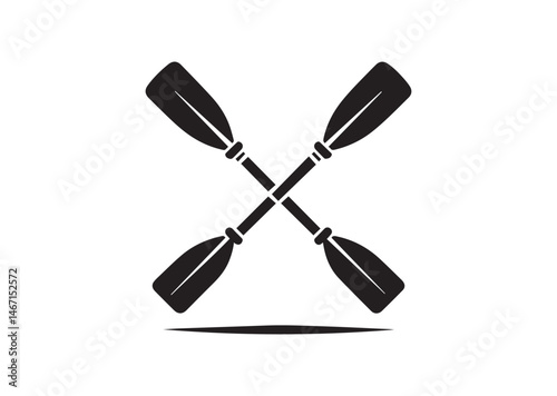 Crossed Rowing Oars Silhouette Vector