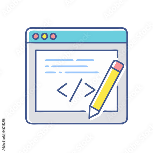 Code window development programming software application interface html css javascript website design