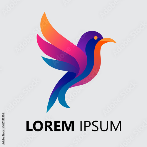 Bird Colorful logo gradient vector 1