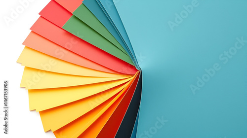 choice trend color of the year 2021 concept, fanned color palette sample swatch book guide, cotton fabric fan colour bridge, stock vector illustration clip art template isolated on white background
