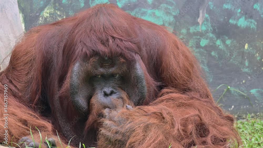 portrait of an adult orangutan