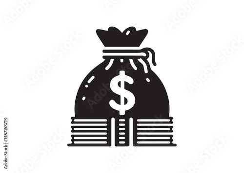 Money Bag Silhouette Vector