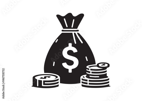 Money Bag Silhouette Vector