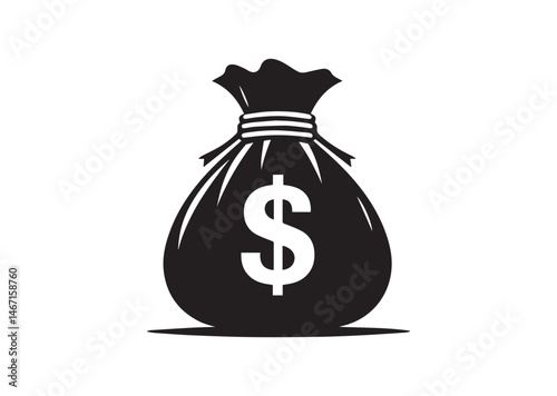 Money Bag Silhouette Vector