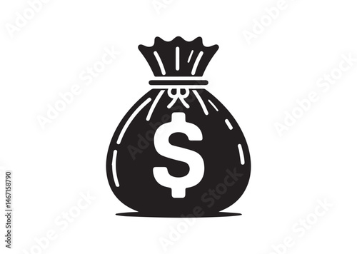 Money Bag Silhouette Vector