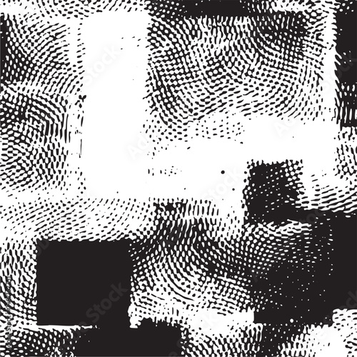 Abstract black and white with textured shapes