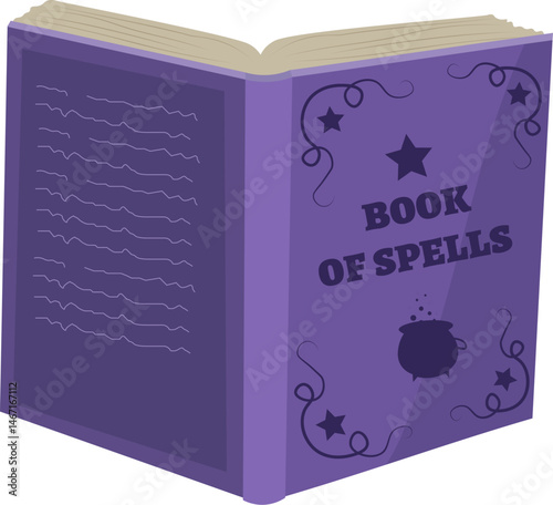 purple magic spell book. Halloween