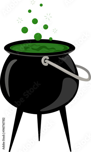 cauldron with green potion for Halloween