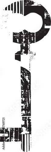 A stark white question mark is formed against a dark background exhibiting textured edges.