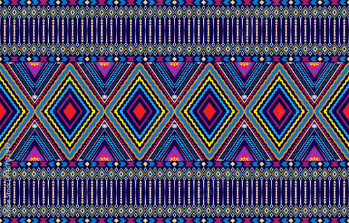 Stylized pattern printing for clothing. Trendy, contemporary ethnic seamless pattern, embroidery cross, diamonds, chevrons.
