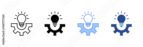 Invention Process Icon Set Multiple Style Collection