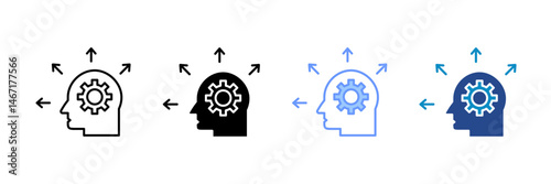 Mind Mapping Icon Set Multiple Style Collection