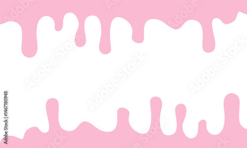 Seamless pattern of melted strawberry pink. Glazed pink liquid melting on a white background with copy space.