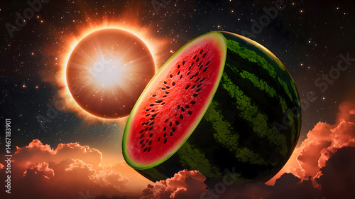 watermelon in water
