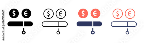 Currency Switch icon sheet multiple style collection